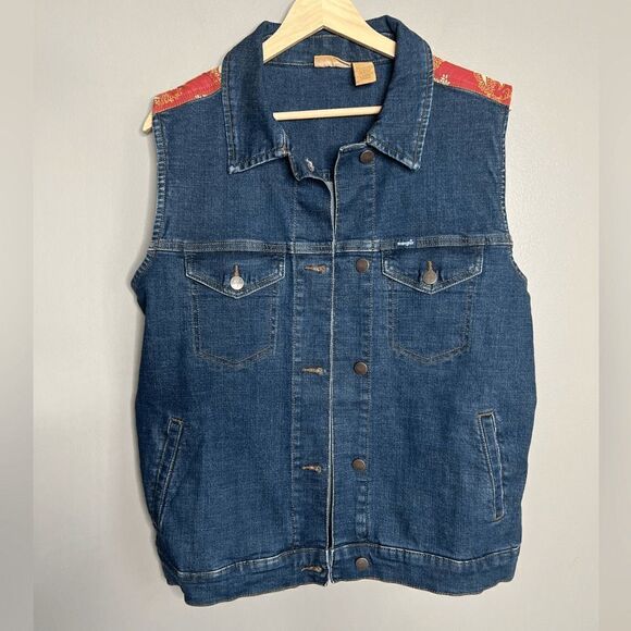 Wrangler paisley jean oversized vest size medium  Western  ranch barn - Picture 1 of 6